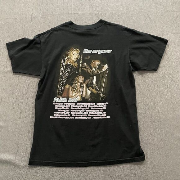 Vintage Faith Hill Rap Tee Shirt Mens Large Tim McGraw WCW Tag 90s Rare Black - Picture 2 of 13